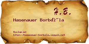 Hasenauer Borbála névjegykártya